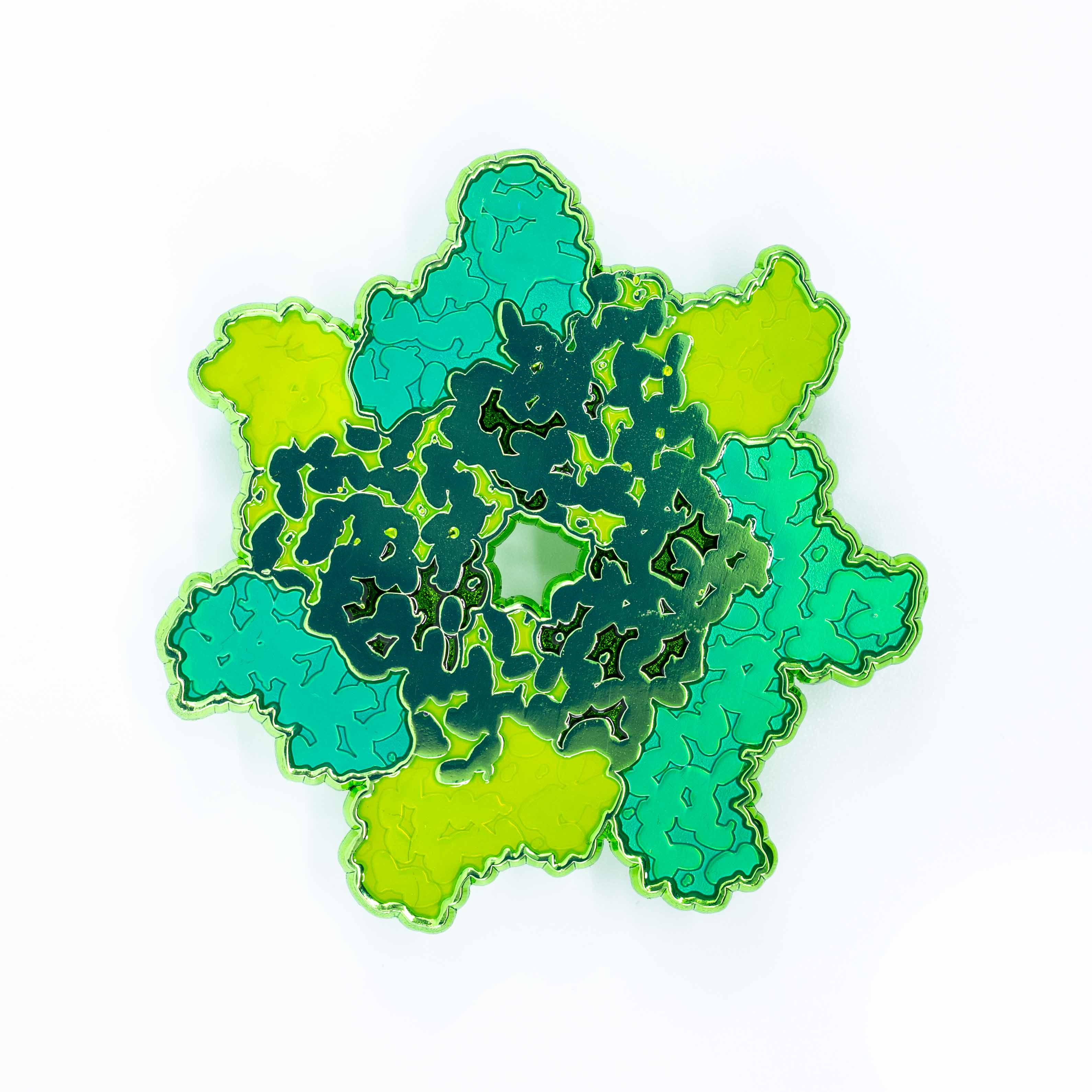 Anthrax Protective Antigen Green Chrome Plated Enamel Pin, 2.5"